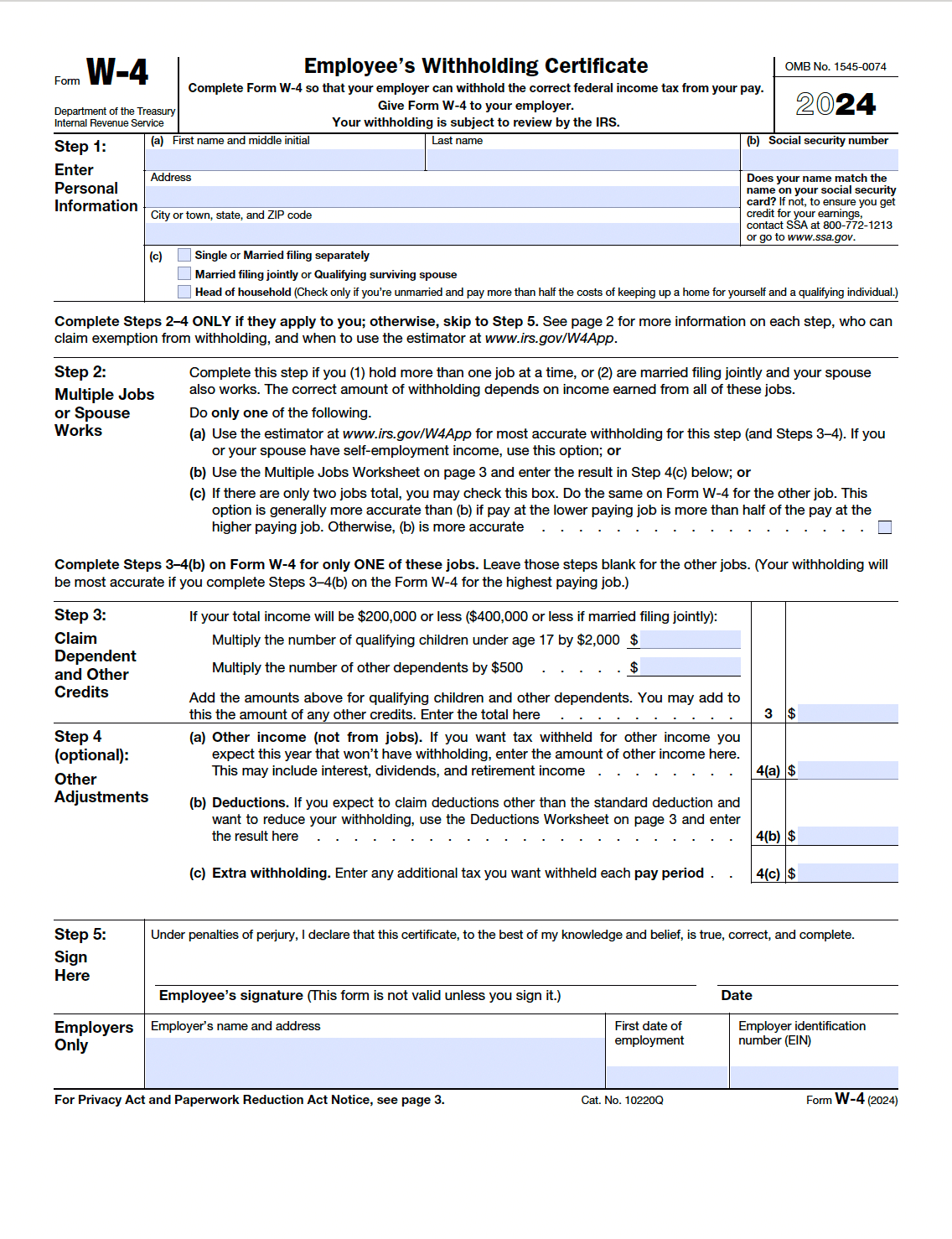 Employer Agent Forms - Fiscal Assistance pertaining to W4 Form In Spanish 2025