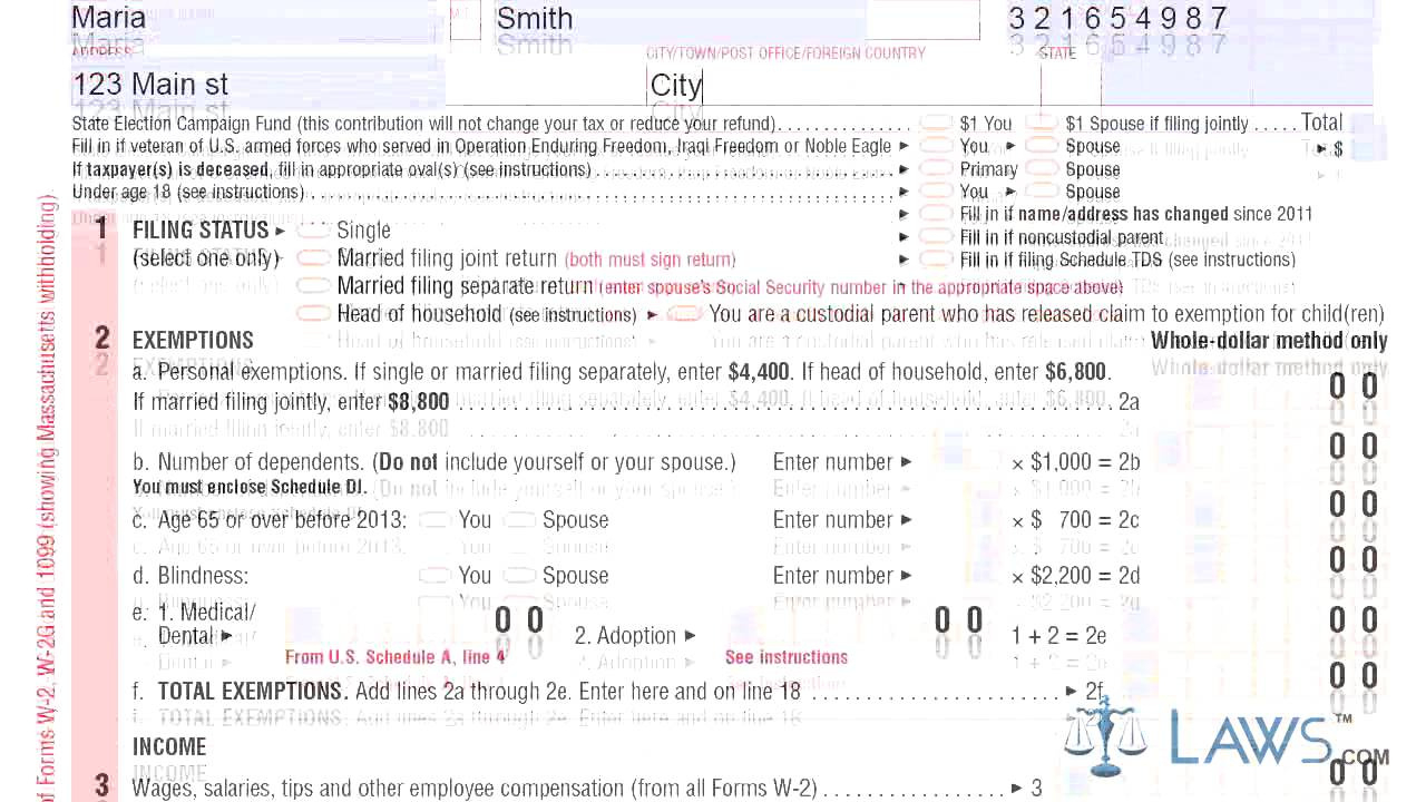 Form 1 Massachusetts Resident Income Tax Return in Ma W4 Form 2025