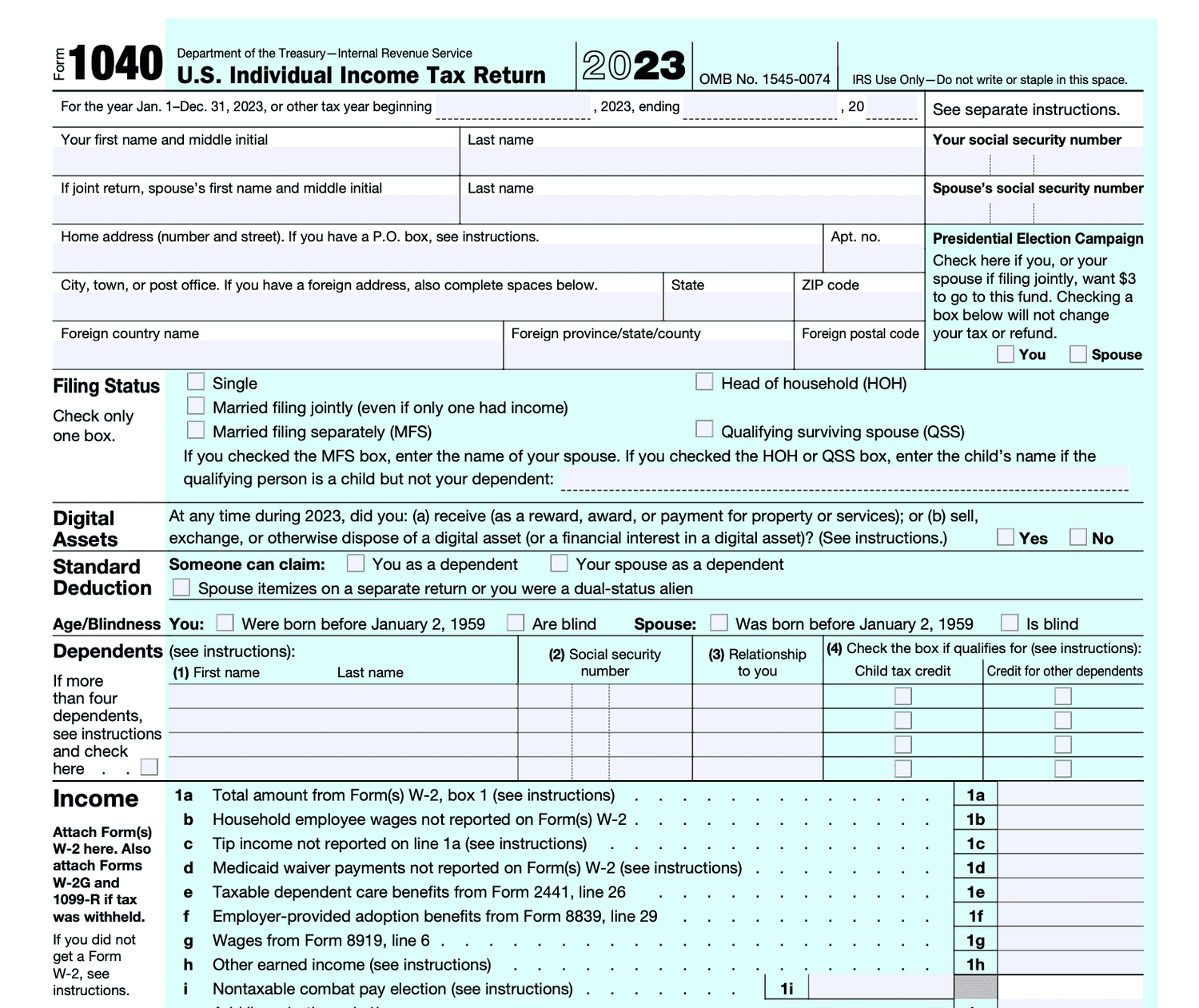 Form 1040: U.s. Individual Tax Return Definition, Types, And Use within W4 Form In Spanish 2025