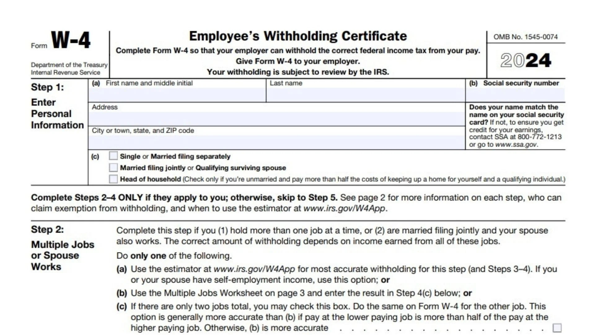 Form W-4 Instructions 2024 - 2025 throughout W4 Form 2025 Oregon