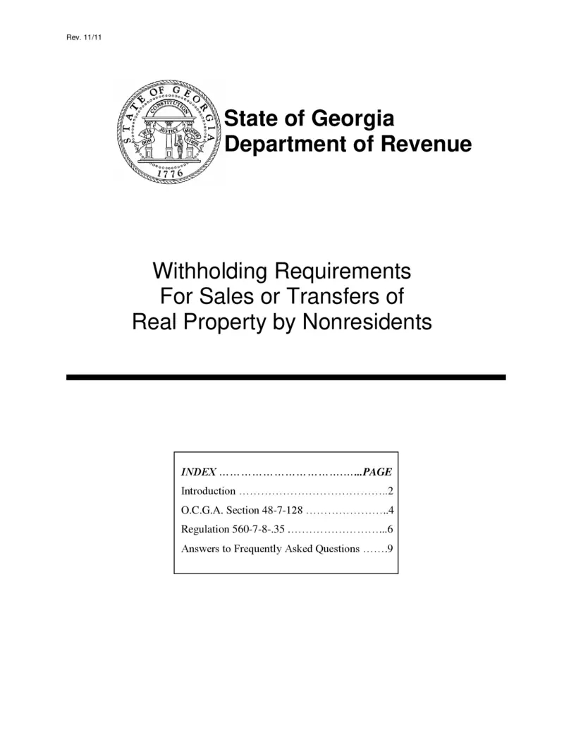 Free Georgia Nonresident Real Property Tax Withholding | Printfriendly inside Georgia W4 Form 2025