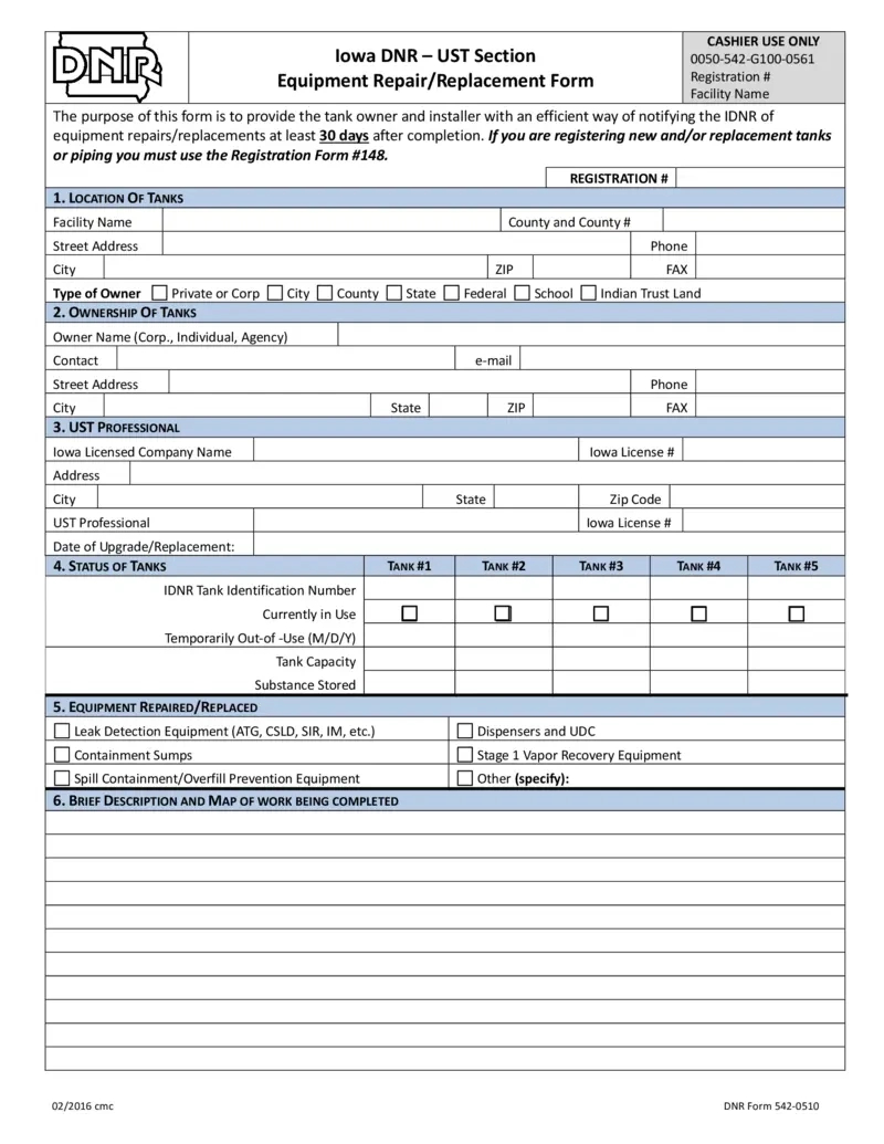 Free Iowa Ust Equipment Repair Replacement Form | Printfriendly regarding IOWA W4 2025 Form