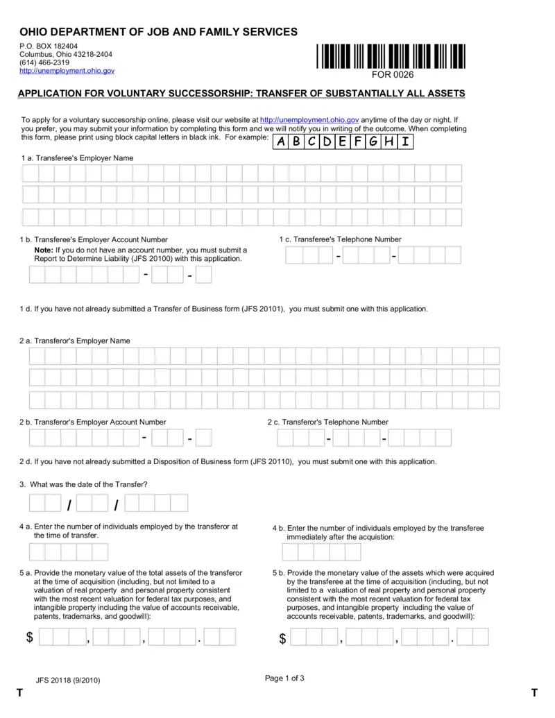 Free Ohio Application For Voluntary Successorship Form | Printfriendly with regard to Ohio W4 Form 2025