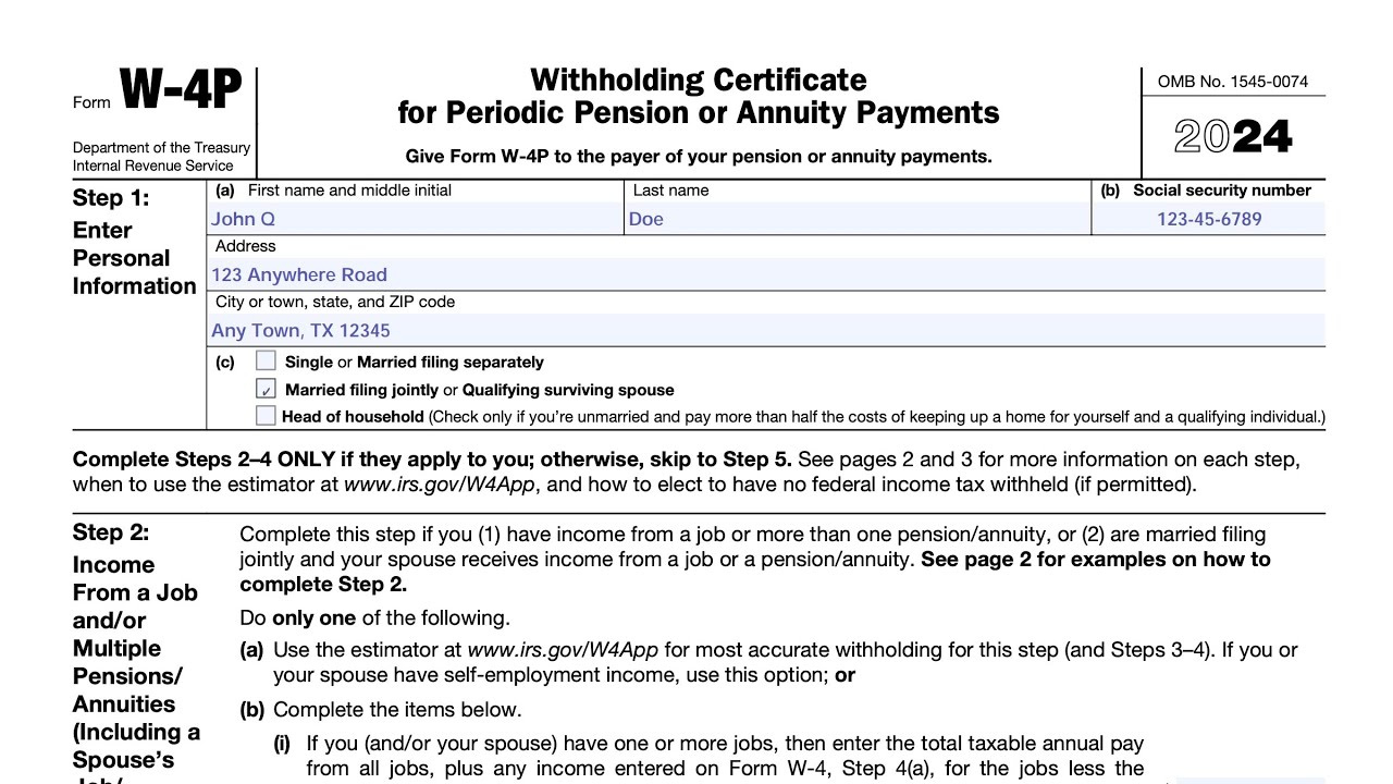 How To Adjust Your Form W-4P With Pension Income &amp;amp; Social Security Benefits in PA W4 Form 2025