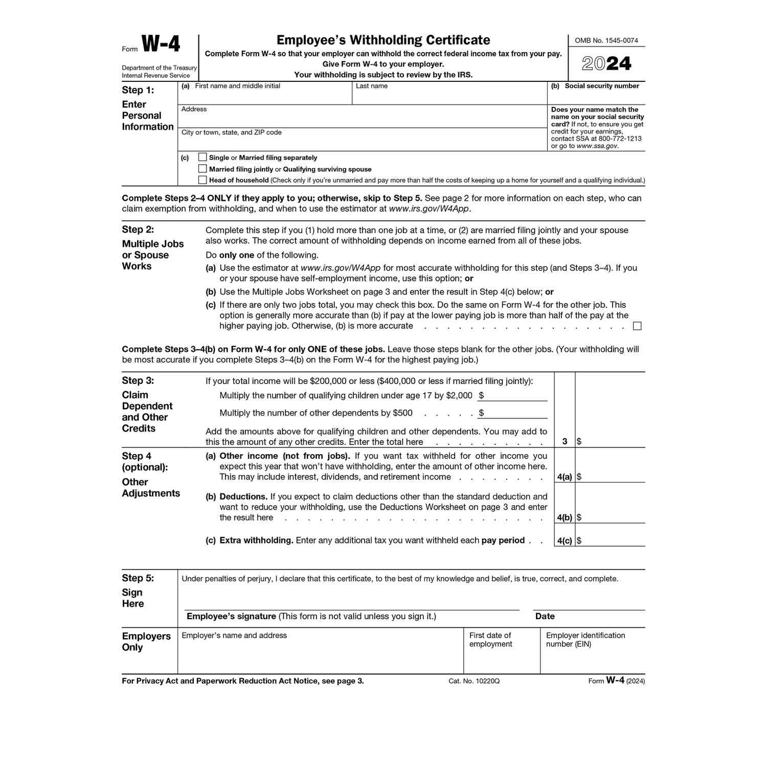 How To Fill Out Form W-4 for Md W4 Form 2025