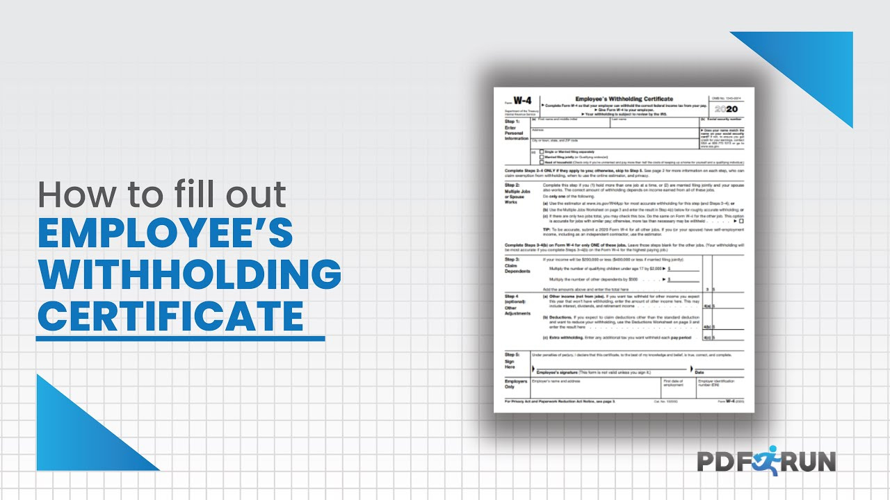 How To Fill Out Form W4 Or Employee&amp;#039;S Withholding Certificate for 2025 Federal W4 Form Pdf