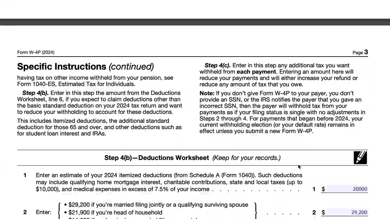 Irs Form W-4P Walkthrough (Withholding Certificate For Periodic Pension Or Annuity Payments) intended for IRS Form W4 P 2025