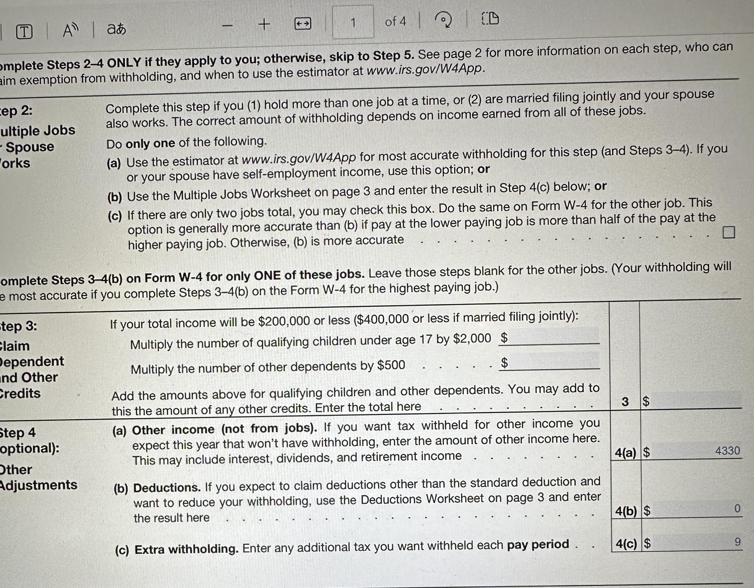 Irs Withholding Estimator (W4) : R/Tax intended for W4 R Form 2025