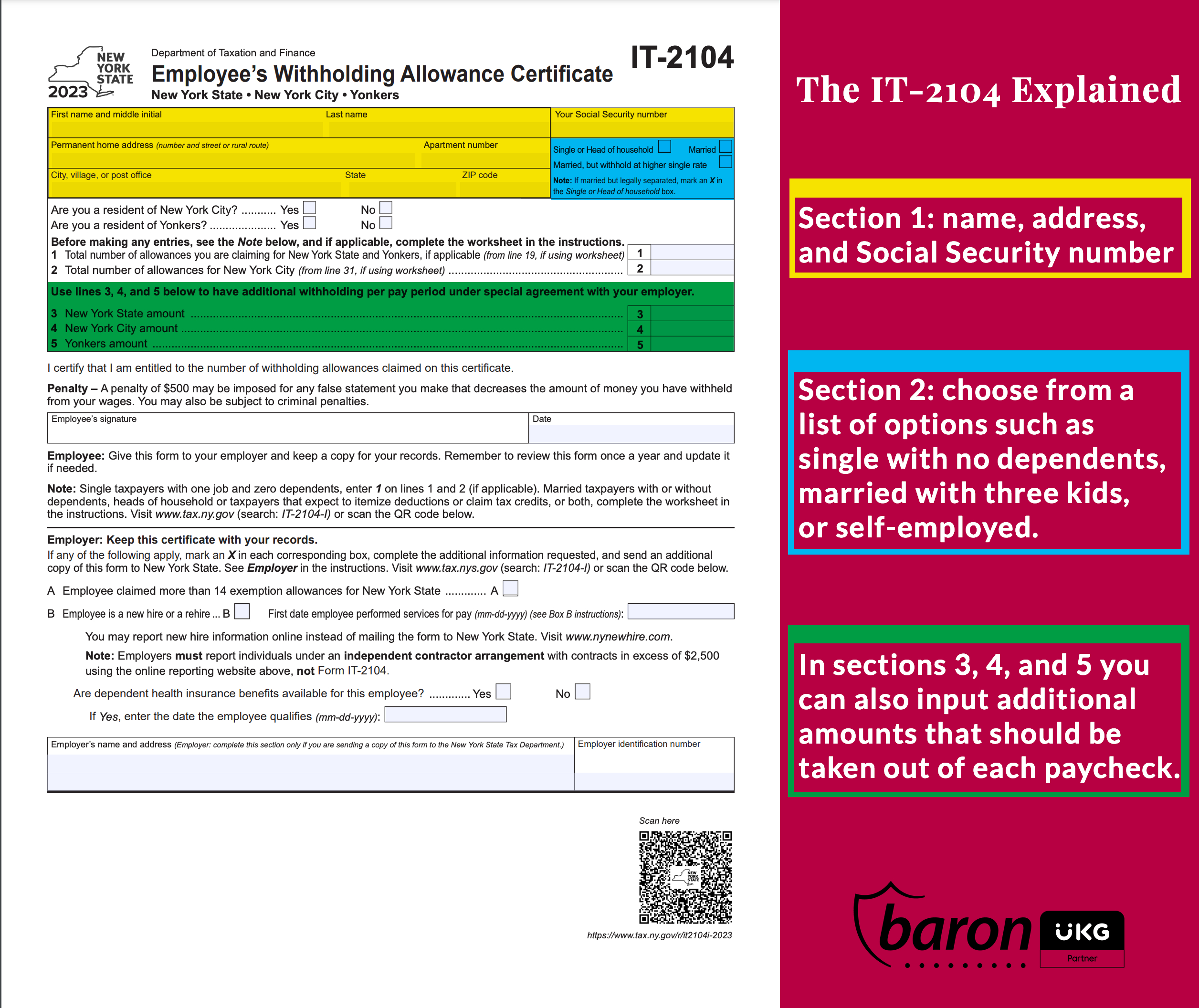 It-2104 Step-By-Step Guide | Baron Payroll intended for NYS W4 Form 2025