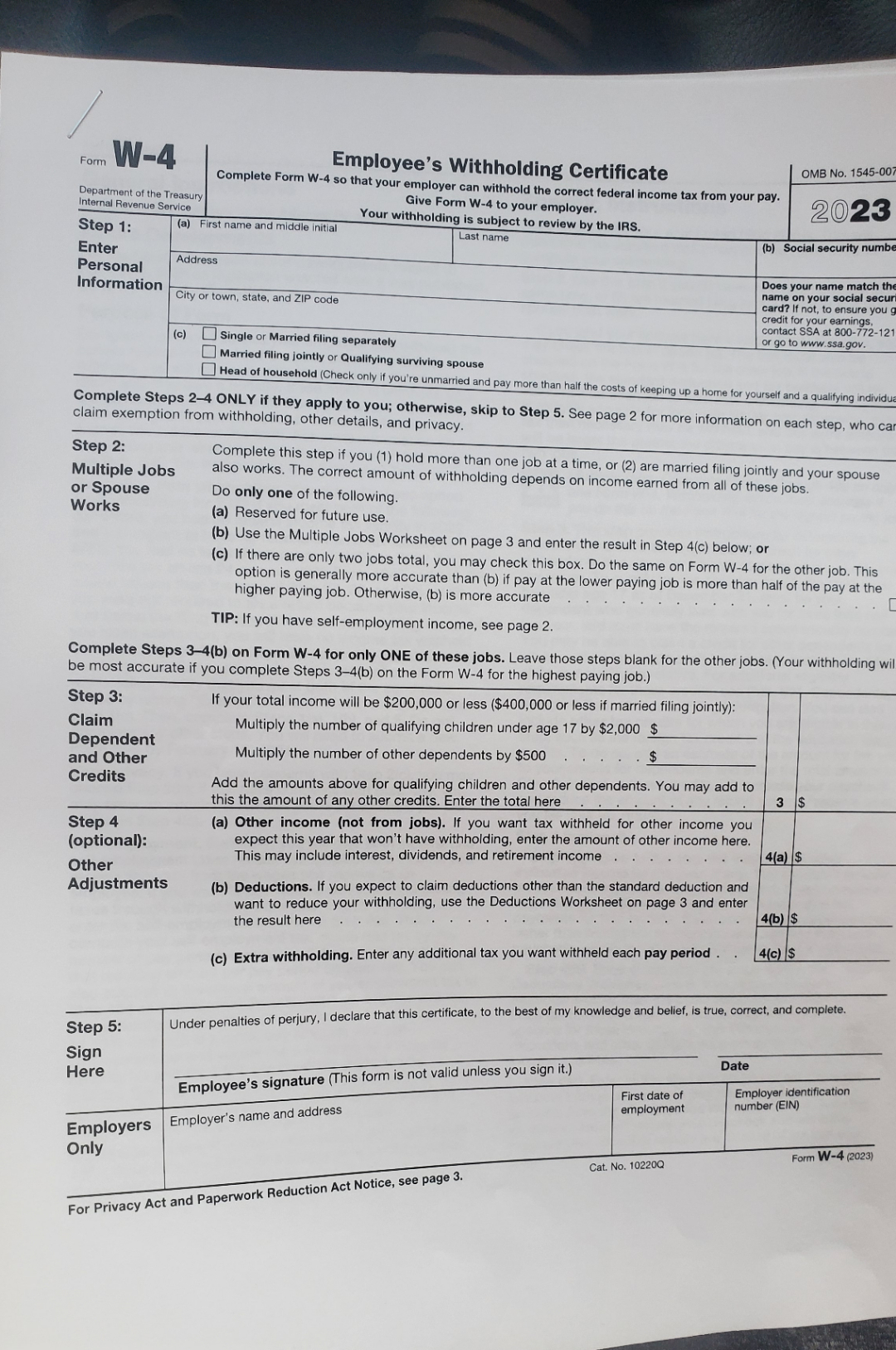 What To Adjust To Get More Federal Withholdings From Wife W2 : R/Tax for 2025 W4 Form